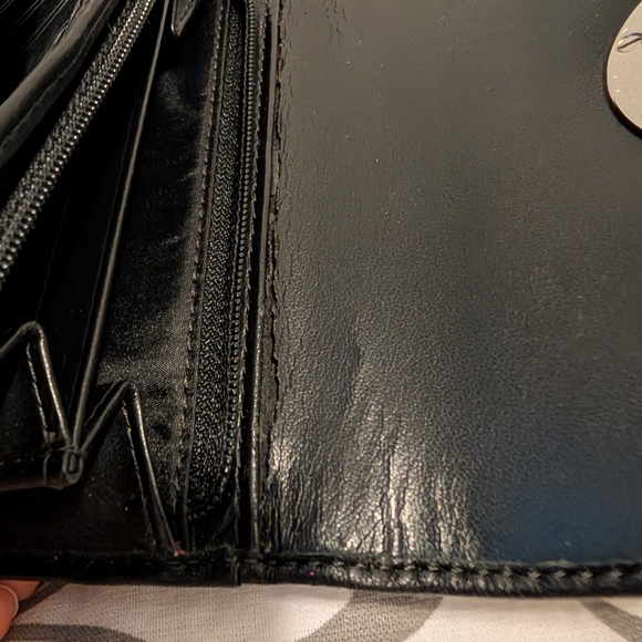 Coach Black Leather Alexandra Slim Envelope Wallet with Silver Medallion - Picture 12 of 16